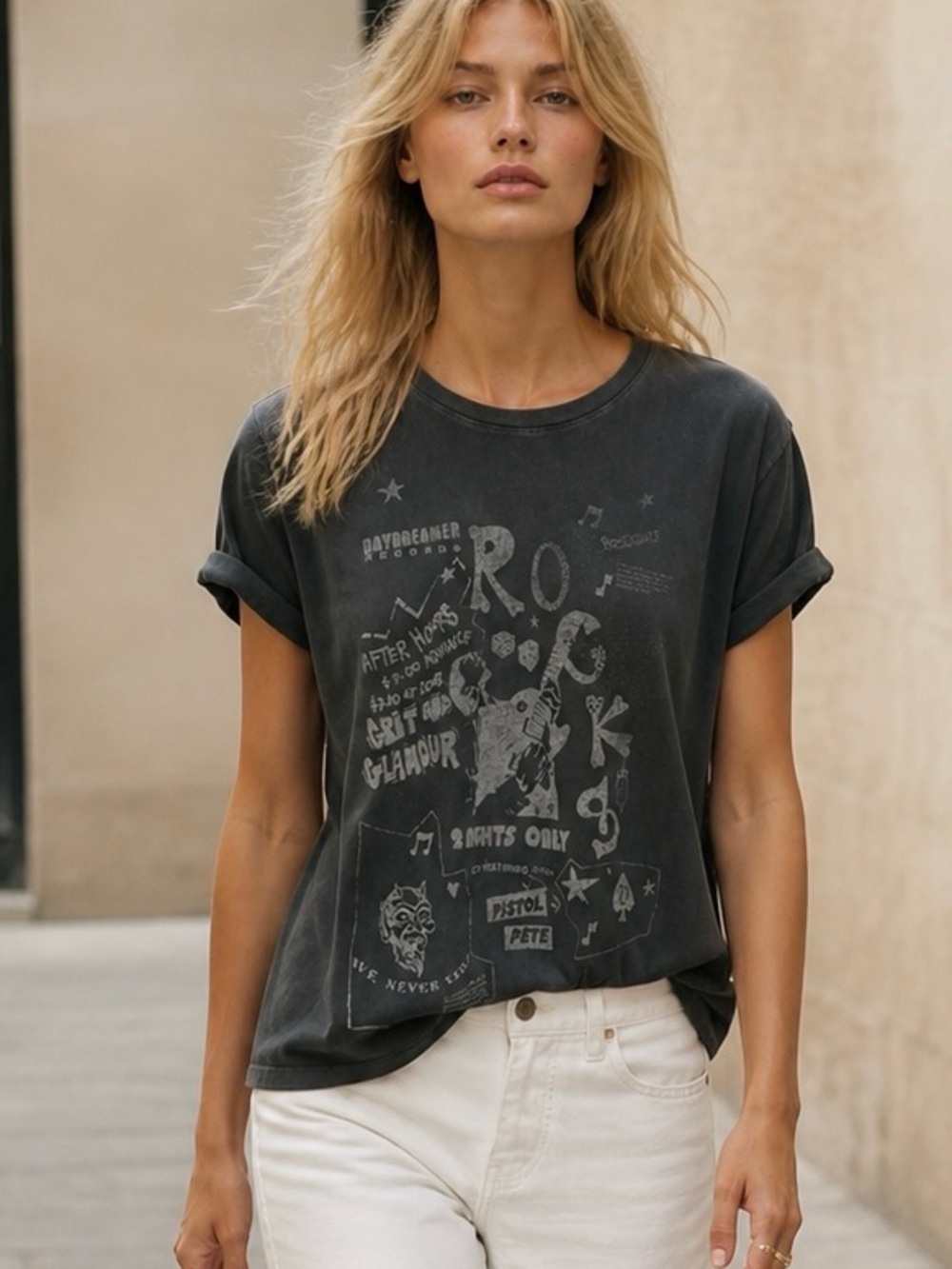 Daydreamer Charcoal Graphic Short Sleeve Tee